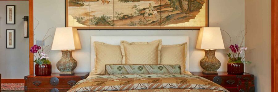 Japanese tansu chests as nightstands