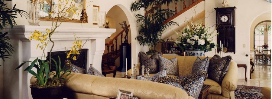 Mediterranean Villa - Living Room Fireplace