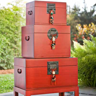 Kay Heizman Red Trunk Tables